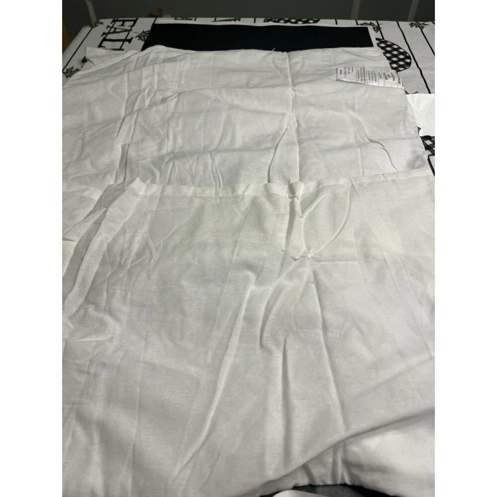 Pair of Pottery Barn Blue White Stripe Ruched Puffy Standard Pillow Shams New